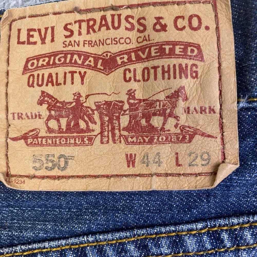 Levis 550 Jeans Men Sz 44x29 Blue Denim Relaxed Fit 100% Cotton Baggy Y2K VTG